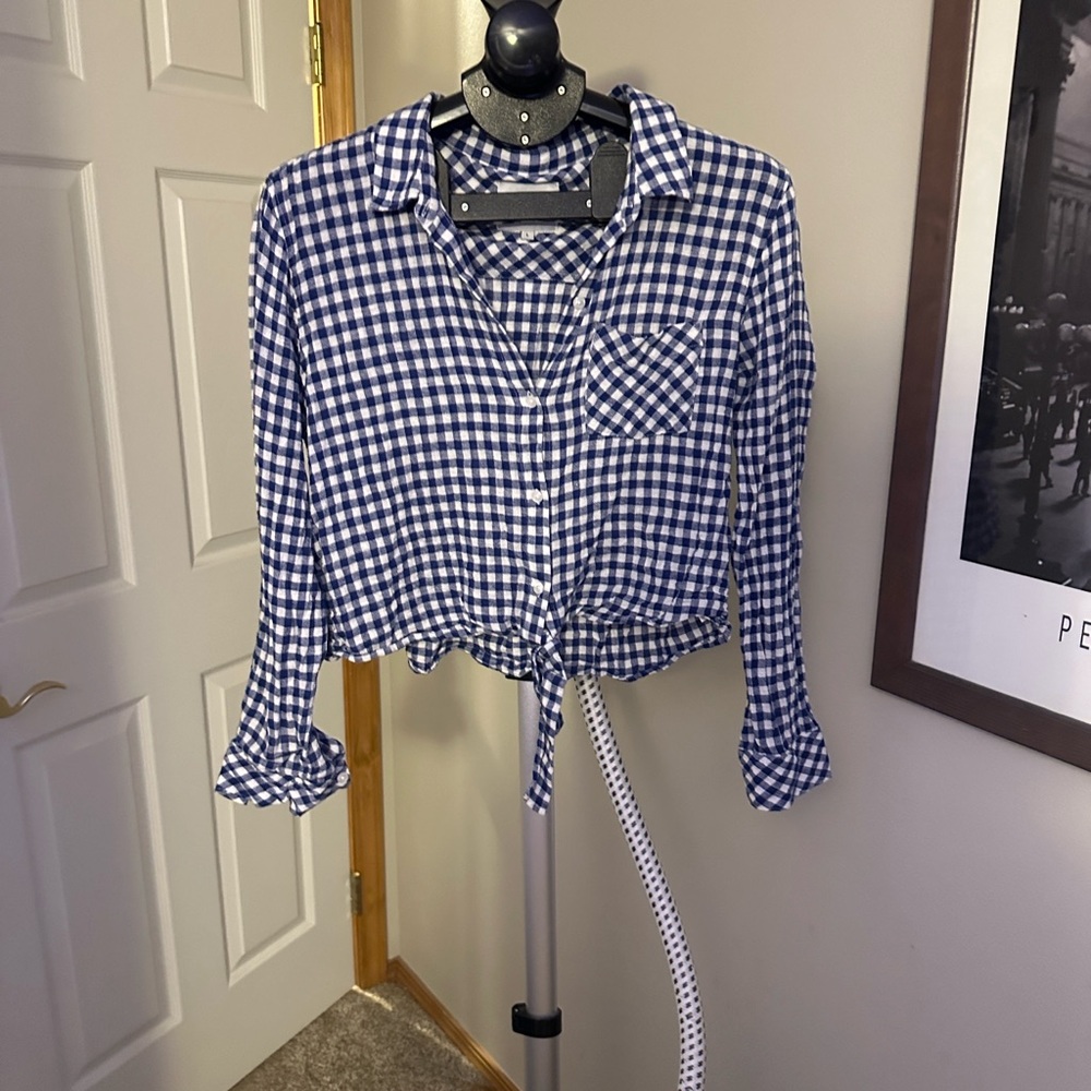 Rails Navy and Cream Plaid Shirt